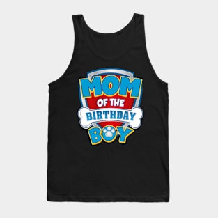 Mom Of The Birthday Boy Dog Paw Family Matching Tank Top